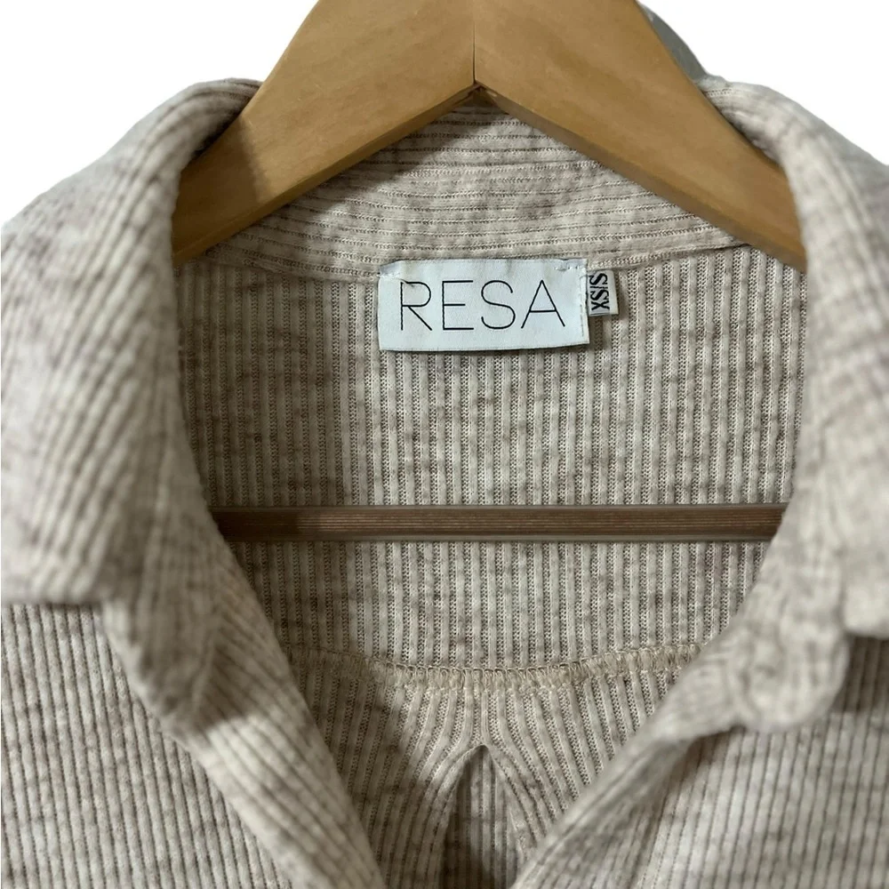 RESA Oatmeal Button Down Knit Collared Long Sweater Cardigan